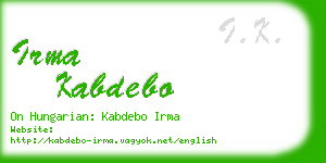 irma kabdebo business card